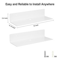 Rrg 12 Inch Acrylic Floating Shelves 2 Pack Kids Floating Bookshelf Wall Mounted Display Shelf For Books Kids Room Nursery B