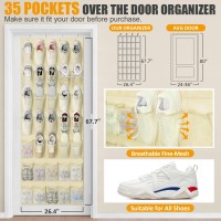 Over The Door Shoe Organizer 35 Durable Mesh Pockets Hanging Shoe Rack For Door Small Spaces Baby Shoe Organizer Shoe Holders Sp