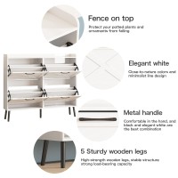 Maupvit Large Shoe Cabinet With 4 Flip Drawers Freestanding Shoe Cabinet Organizer With Metal Drawer Bracket Shoes Storage Cab