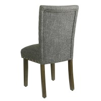 Homepop Home Decor Classic Upholstered Parsons Dining Chairs Set Of 2 Accent Dining Chairs With Nailhead Trim Slate Gray