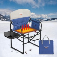 Sunnyfeel Heated Camping Chair, Portable Folding Camping Directors Chair With Side Table, Pocket For Beach, Fishing,Trip,Picnic,Concert, Outdoor Foldable Camp Lawn Chairs