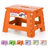 Acstep 9 Inch Folding Step Stool 300 Lb Capacity Plastic Foldable Step Stools For Kids And Adults Folding Stool Suitable For Ki