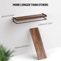 Meangood Floating Shelves Wall Mounted Set Of 2 Rustic Wood Wall Storage Shelves For Bedroom Living Room Bathroom Kitchen Rust