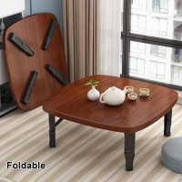 Japanese-Style Folding Space Saving Square Tea Coffee Table, Low Table, Dining Table, Study Table, Small Desk for Tatami Sitting On the Floor Bedroom Bay Window Tea Room Outdoor ( Color : Brown , Size
