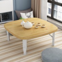 Japanese-Style Folding Space Saving Square Tea Coffee Table, Low Table, Dining Table, Study Table, Small Desk for Tatami Sitting On the Floor Bedroom Bay Window Tea Room Outdoor ( Color : Natural , Si