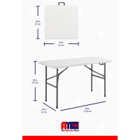 Am The America Store Plastic Folding Table Indoor Outdoor Heavy Duty Portable Whandle Lock For Picnic Party Camping 4Ft