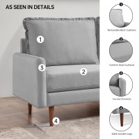 American Furniture Classics Grey 69 Inch Wide Upholstered Two Cushion Sofa With Cambered Arms Velvet, 69