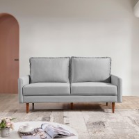 American Furniture Classics Grey 69 Inch Wide Upholstered Two Cushion Sofa With Cambered Arms Velvet, 69