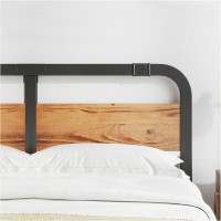 Nordicbed 40 Inch High Wood Headboard King Farmhouse Headboard King Only Rustic Headboard Metal Slats Easy Assembly