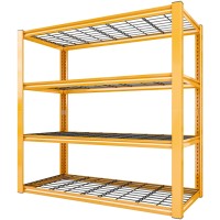 Reibii 40 W Garage Shelving 2240Lbs Storage Shelves Heavy Duty Shelving 4Tier Adjustable Metal Shelves For Storage Rack Indus