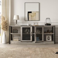 Idealhouse Tv Stand Industrial Entertainment Center, Rustic Grey