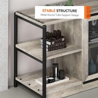 Idealhouse Tv Stand Industrial Entertainment Center, Rustic Grey