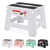 Acstep 9 Inch Folding Step Stool 300 Lb Capacity Non Slip Foot Stool With Handle Plastic Foldable Step Stools For Kids Stepping