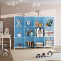 Awtatos Cube Storage Organizer Protable Closet Organizers And Storage For Kids Diy Stackable 12 Cube Storage Shelves Clothes Org