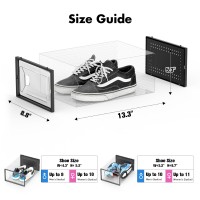 Foluck Shoe Storage Box 15 Pack Clear Plastic Stackable Shoe Organizer For Closet Interlocking Design Shoe Container Bins For