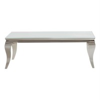 Luna Rectangle Coffee Table White and Chrome