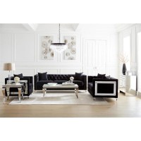 Luna Rectangle Coffee Table White and Chrome