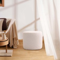 Ottoman Stool Sofa Tea Stool Non Slip Stool Padded Seat Foot Stool Seat Chair Foot Rest Small Footstool for Office Entryway Bedroom (White)