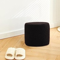 Ottoman Stool Sofa Tea Stool Non Slip Stool Padded Seat Foot Stool Seat Chair Foot Rest Small Footstool for Office Entryway Bedroom (Black)