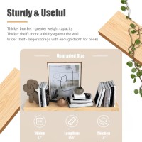 Habudda Floating Shelves Wood Wall Shelf Natural Wooden Home Decor For Bathroom Kitchen Bedroom Hanging Mounted Invisible Bra