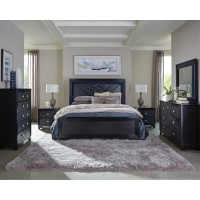 Penelope 5piece Queen Bedroom Set Midnight Star and Black