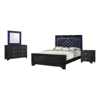 Penelope 4piece Queen Bedroom Set Midnight Star and Black