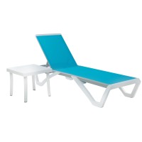 Kozyard Patio Chaise Lounge Chair Full Flat Alumium Resin Legs Outdoor Reclining Adjustable Chair For Sunbathing Beach Pa