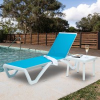 Kozyard Patio Chaise Lounge Chair Full Flat Alumium Resin Legs Outdoor Reclining Adjustable Chair For Sunbathing Beach Pa