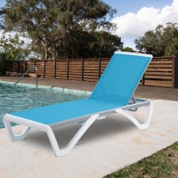 Kozyard Patio Chaise Lounge Chair Full Flat Alumium Resin Legs Outdoor Reclining Adjustable Chair For Sunbathing Beach Pa