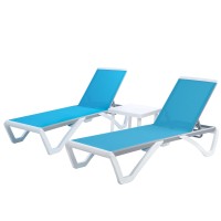 Kozyard Patio Chaise Lounge Chair Full Flat Alumium Resin Legs Outdoor Reclining Adjustable Chair For Sunbathing Beach Pa