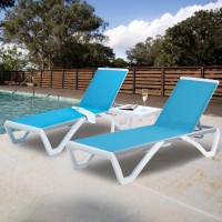 Kozyard Patio Chaise Lounge Chair Full Flat Alumium Resin Legs Outdoor Reclining Adjustable Chair For Sunbathing Beach Pa