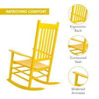 Shine Company Vermont Rocking Chairs Outdoor Front Porch Rocker Set Of 2 Lemon