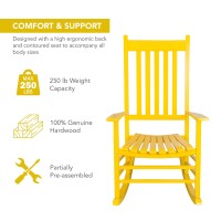 Shine Company Vermont Rocking Chairs Outdoor Front Porch Rocker Set Of 2 Lemon