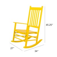 Shine Company Vermont Rocking Chairs Outdoor Front Porch Rocker Set Of 2 Lemon