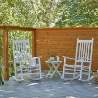 Shine Company Vermont Rocking Chairs Outdoor Front Porch Rocker Set Of 2 White