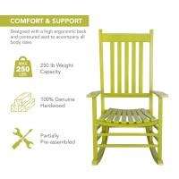 Shine Company Vermont Rocking Chairs Outdoor Front Porch Rocker Set Of 2 Lime