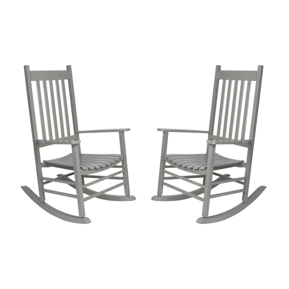 Shine Company Vermont Rocking Chairs Outdoor Front Porch Rocker Set Of 2 Storm Gray