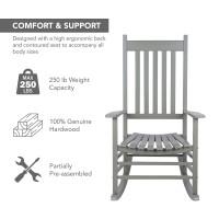 Shine Company Vermont Rocking Chairs Outdoor Front Porch Rocker Set Of 2 Storm Gray