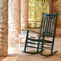 Shine Company Vermont Rocking Chairs Outdoor Front Porch Rocker Set Of 2 Dark Green