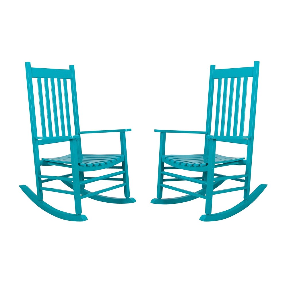 Shine Company Vermont Rocking Chairs Outdoor Front Porch Rocker Set Of 2 Aruba