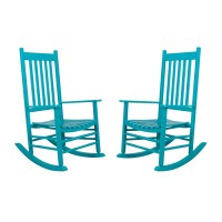 Shine Company Vermont Rocking Chairs Outdoor Front Porch Rocker Set Of 2 Aruba