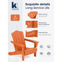 Kingyes Folding Adirondack Chair Set Of 2 Hdpe Allweather Folding Adirondack Chair Orange