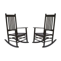 Shine Company Vermont Rocking Chairs Outdoor Front Porch Rocker Set Of 2 Black