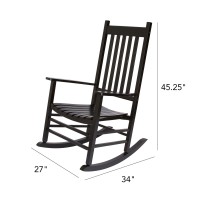 Shine Company Vermont Rocking Chairs Outdoor Front Porch Rocker Set Of 2 Black