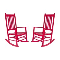 Shine Company Vermont Rocking Chairs Outdoor Front Porch Rocker Set Of 2 Chili Pepper