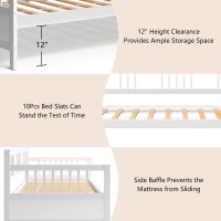 Gorelax Twin Daybed Frame, Wooden Sofa Bed Twin Size Day Bed Frame With Wood Slat Support & Rails, Dual-Use Sturdy Platform Bed Frame For Bedroom, Living Room, Guest Room, No Box Spring Required