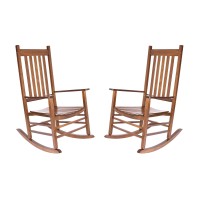 Shine Company Vermont Rocking Chairs Outdoor Front Porch Rocker Set Of 2 Oak