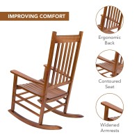 Shine Company Vermont Rocking Chairs Outdoor Front Porch Rocker Set Of 2 Oak