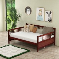 Gorelax Full Daybed Frame, Wooden Sofa Bed Full Size Day Bed Frame With Wood Slat Support & Rails, Dual-Use Sturdy Platform Bed Frame For Bedroom, Living Room, Guest Room, No Box Spring Required