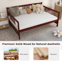 Gorelax Full Daybed Frame, Wooden Sofa Bed Full Size Day Bed Frame With Wood Slat Support & Rails, Dual-Use Sturdy Platform Bed Frame For Bedroom, Living Room, Guest Room, No Box Spring Required